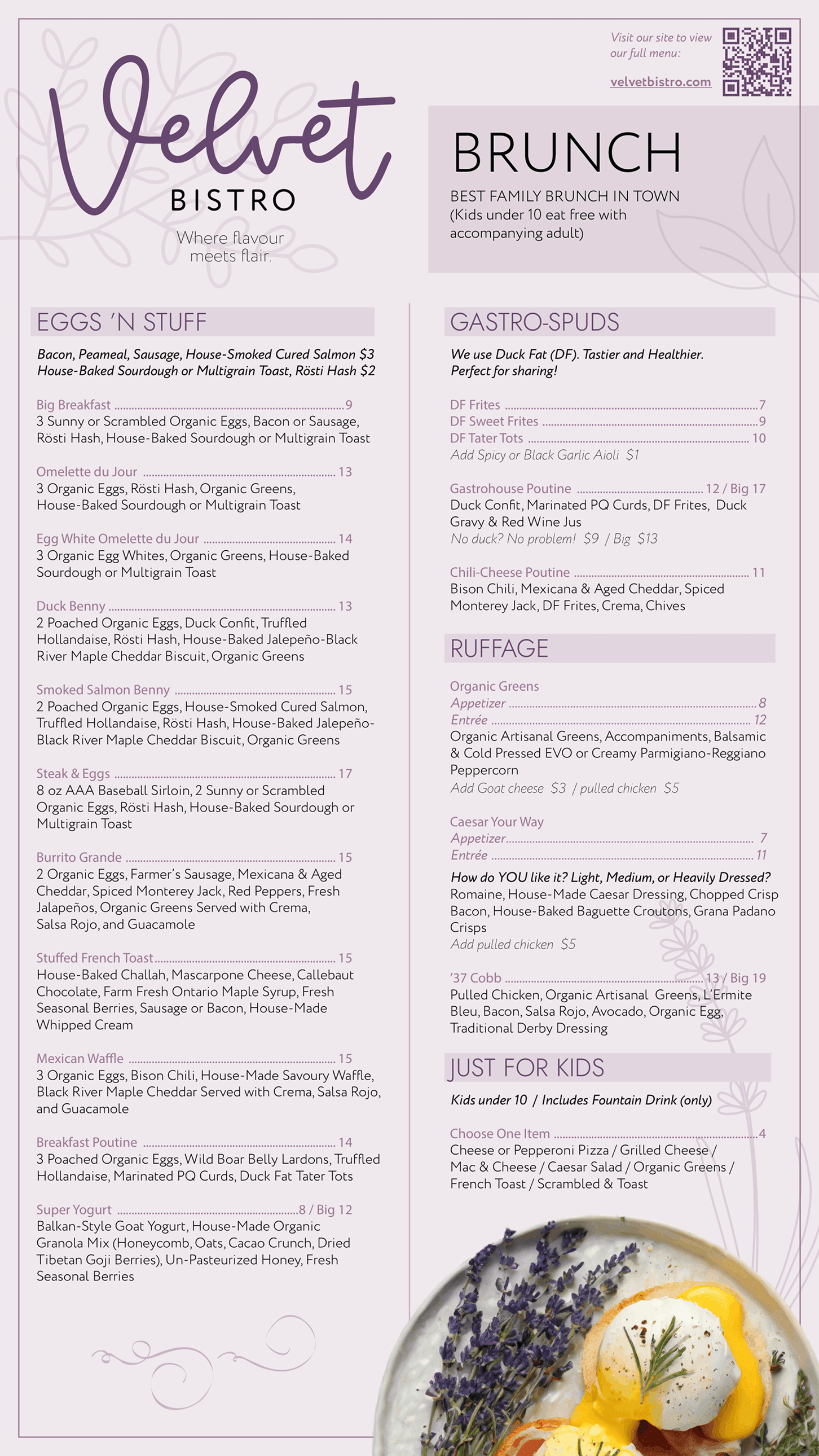 Velvet Bistro menu page 2
