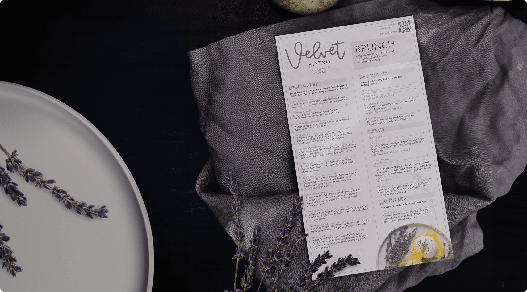 Velvet Bistro menu hero
